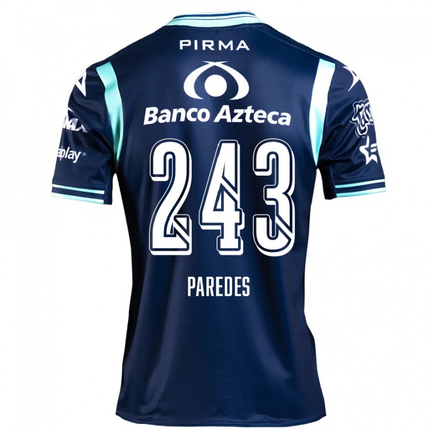 Niño Fútbol Camiseta Iker Paredes #243 Azul Marino 2ª Equipación 2024/25