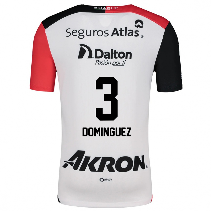 Niño Fútbol Camiseta Idekel Domínguez #3 Blanco Rojo Negro 2ª Equipación 2024/25