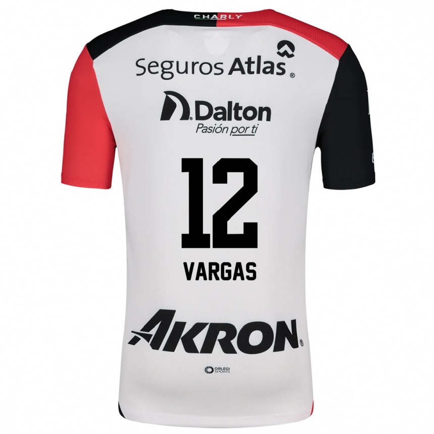 Niño Fútbol Camiseta Camilo Vargas #12 Blanco Rojo Negro 2ª Equipación 2024/25