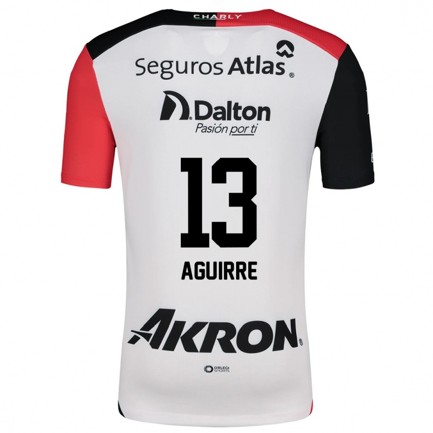 Niño Fútbol Camiseta Gaddi Aguirre #13 Blanco Rojo Negro 2ª Equipación 2024/25