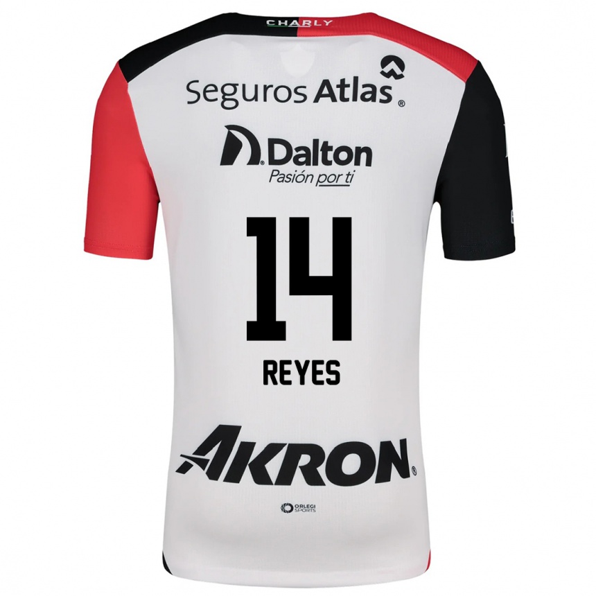 Niño Fútbol Camiseta Luis Reyes #14 Blanco Rojo Negro 2ª Equipación 2024/25