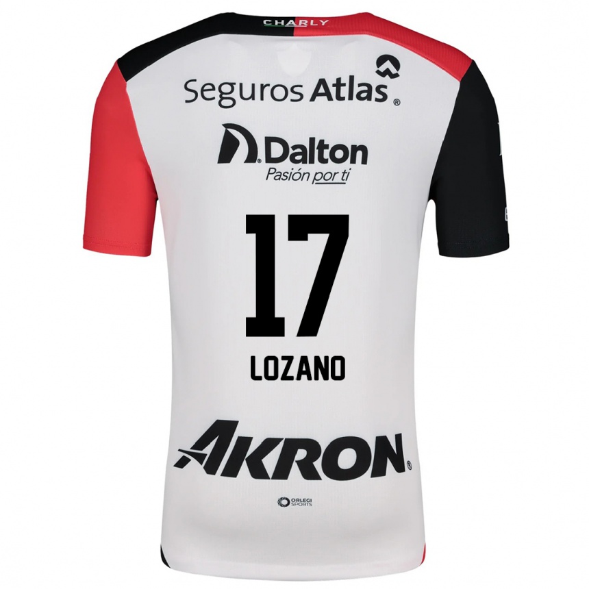 Niño Fútbol Camiseta José Lozano #17 Blanco Rojo Negro 2ª Equipación 2024/25