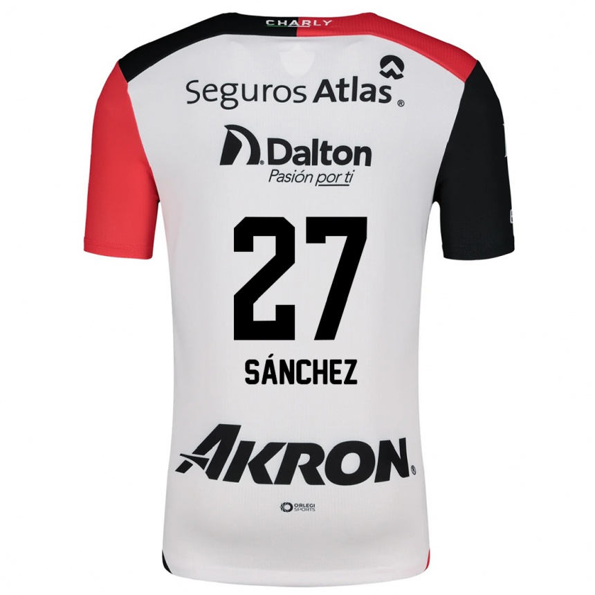 Niño Fútbol Camiseta Antonio Sánchez #27 Blanco Rojo Negro 2ª Equipación 2024/25