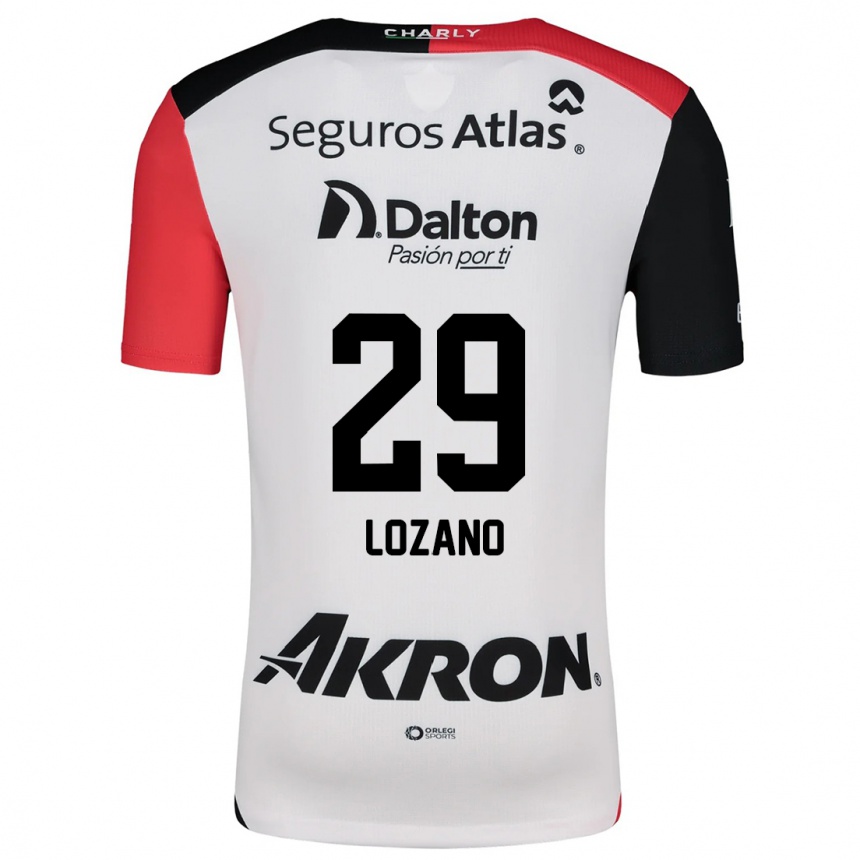 Niño Fútbol Camiseta Brian Lozano #29 Blanco Rojo Negro 2ª Equipación 2024/25