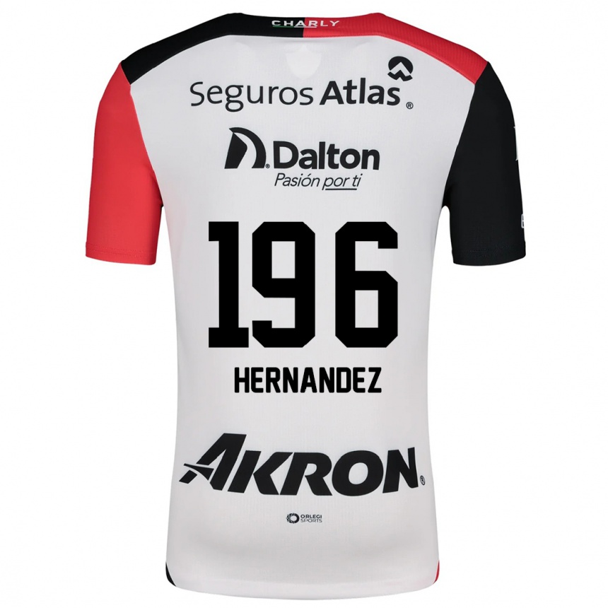 Niño Fútbol Camiseta Miguel Hernández #196 Blanco Rojo Negro 2ª Equipación 2024/25