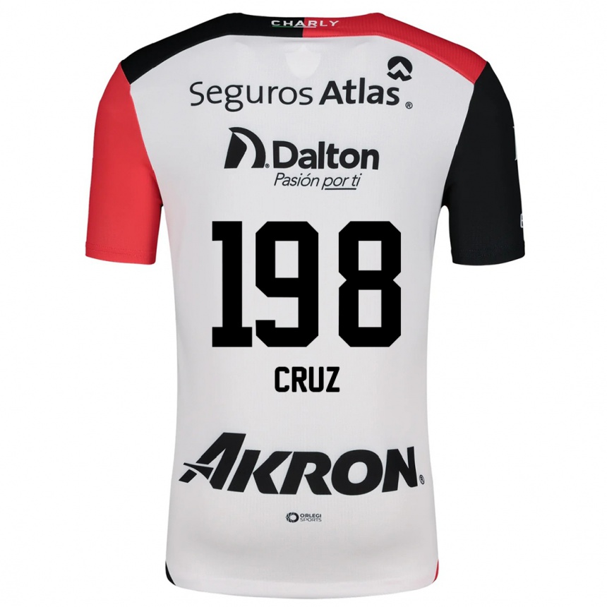 Niño Fútbol Camiseta Carlos Cruz #198 Blanco Rojo Negro 2ª Equipación 2024/25