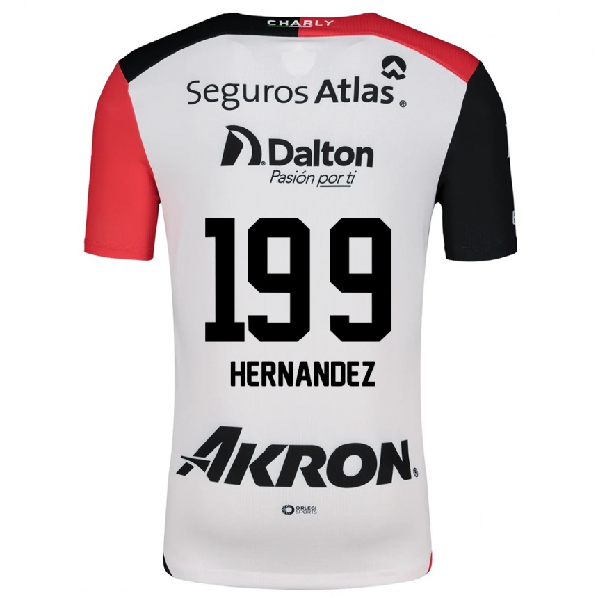 Niño Fútbol Camiseta Sergio Hernández #199 Blanco Rojo Negro 2ª Equipación 2024/25