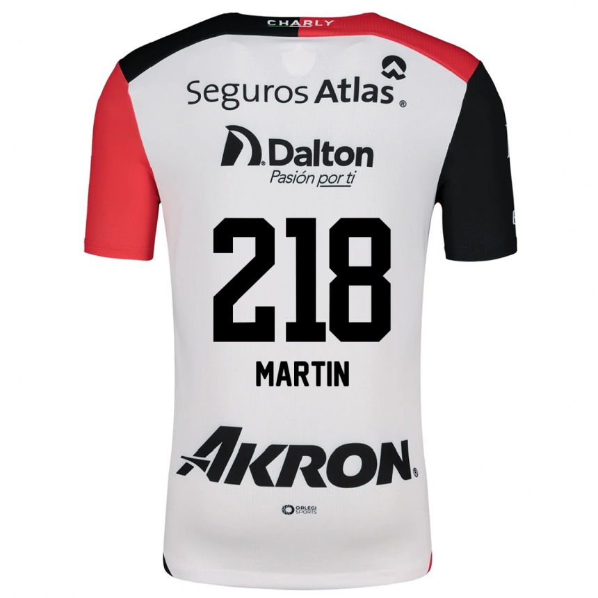 Niño Fútbol Camiseta Jorge San Martín #218 Blanco Rojo Negro 2ª Equipación 2024/25