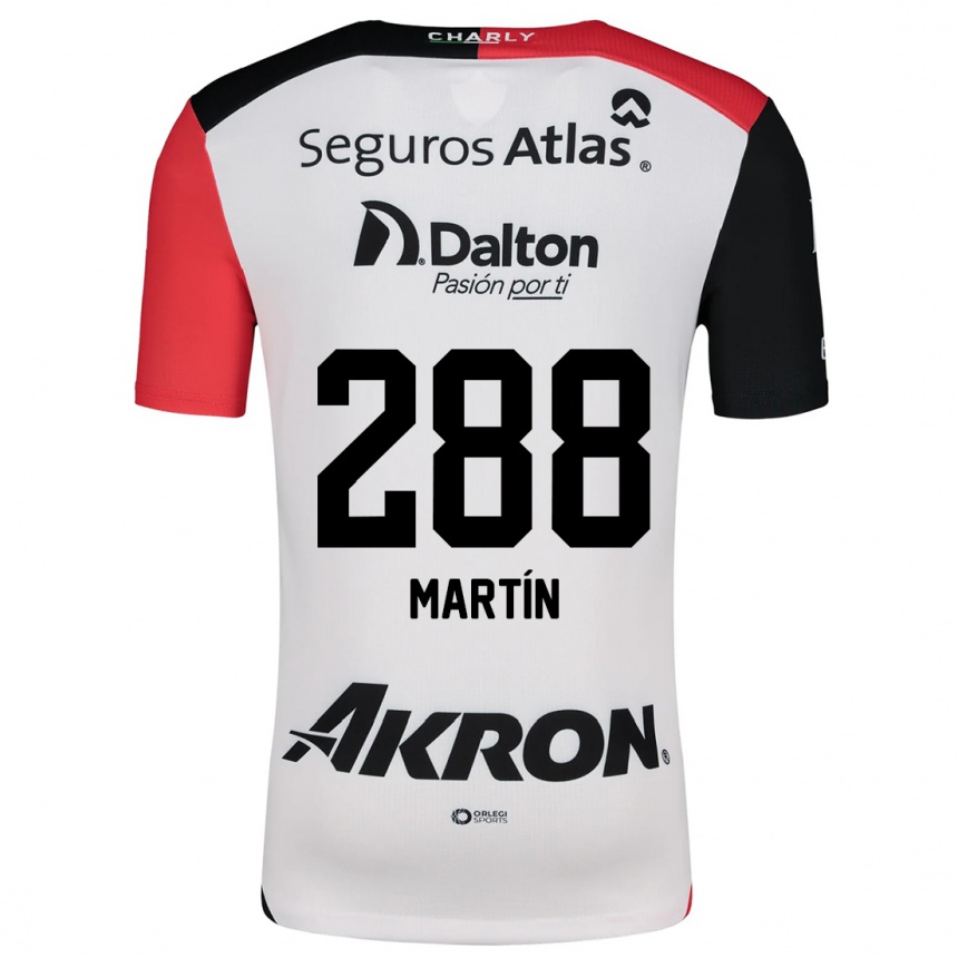 Niño Fútbol Camiseta José Martín #288 Blanco Rojo Negro 2ª Equipación 2024/25