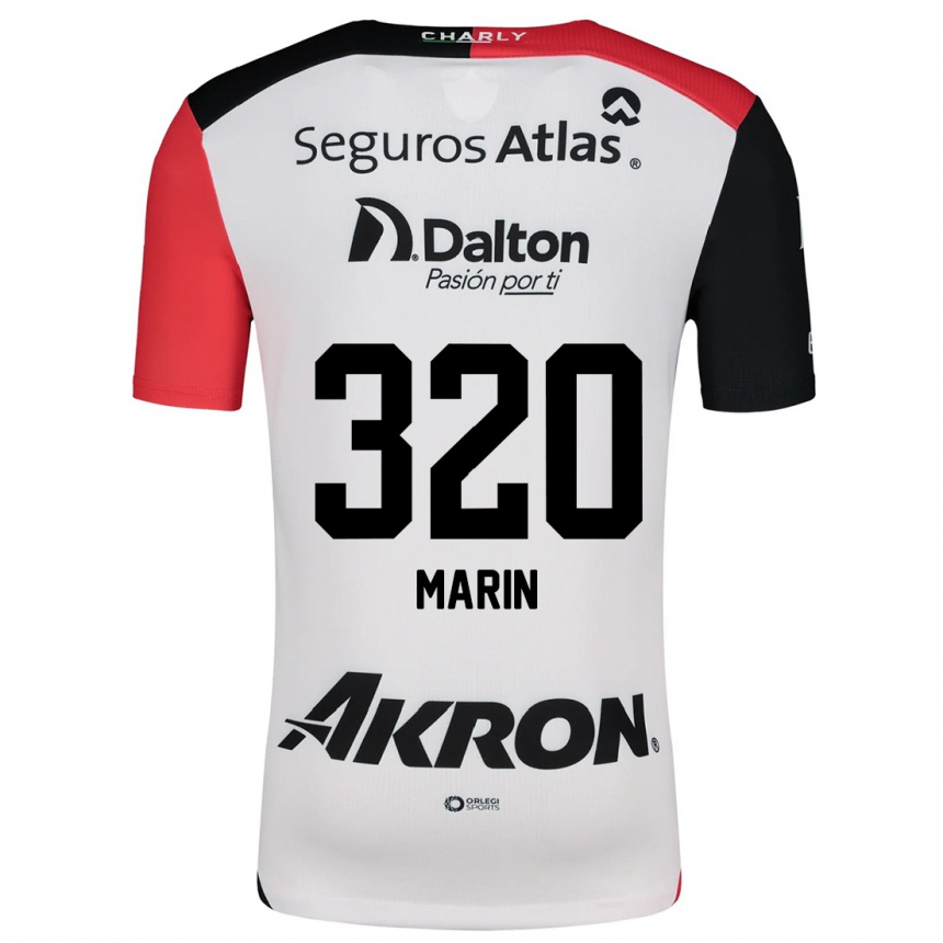 Niño Fútbol Camiseta Donato Marín #320 Blanco Rojo Negro 2ª Equipación 2024/25