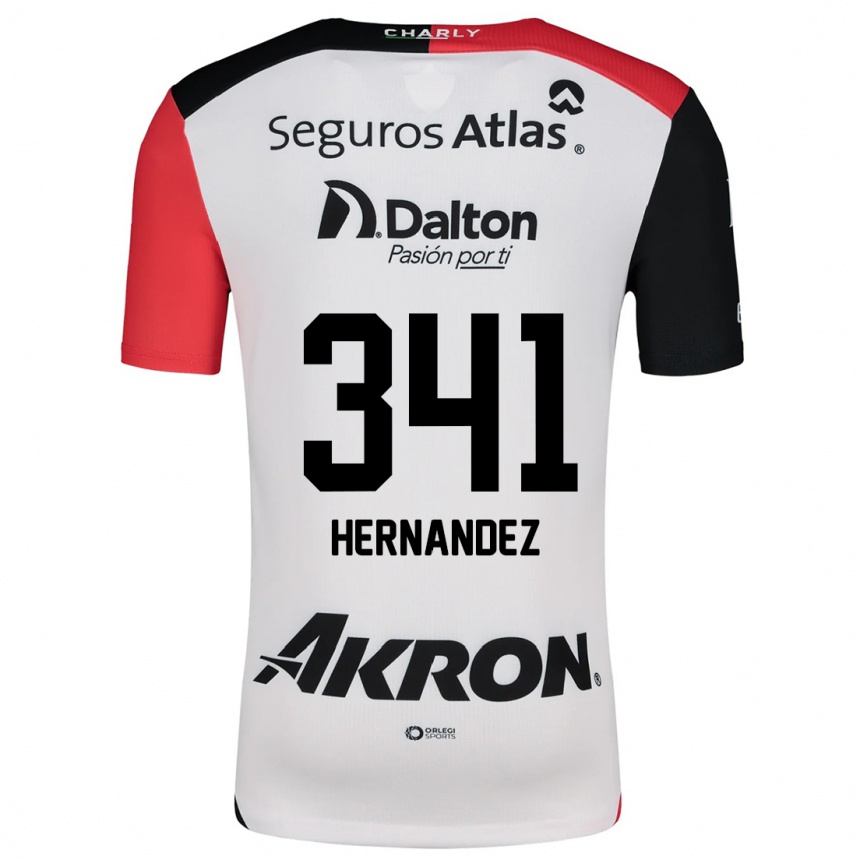 Niño Fútbol Camiseta Leonardo Hernández #341 Blanco Rojo Negro 2ª Equipación 2024/25