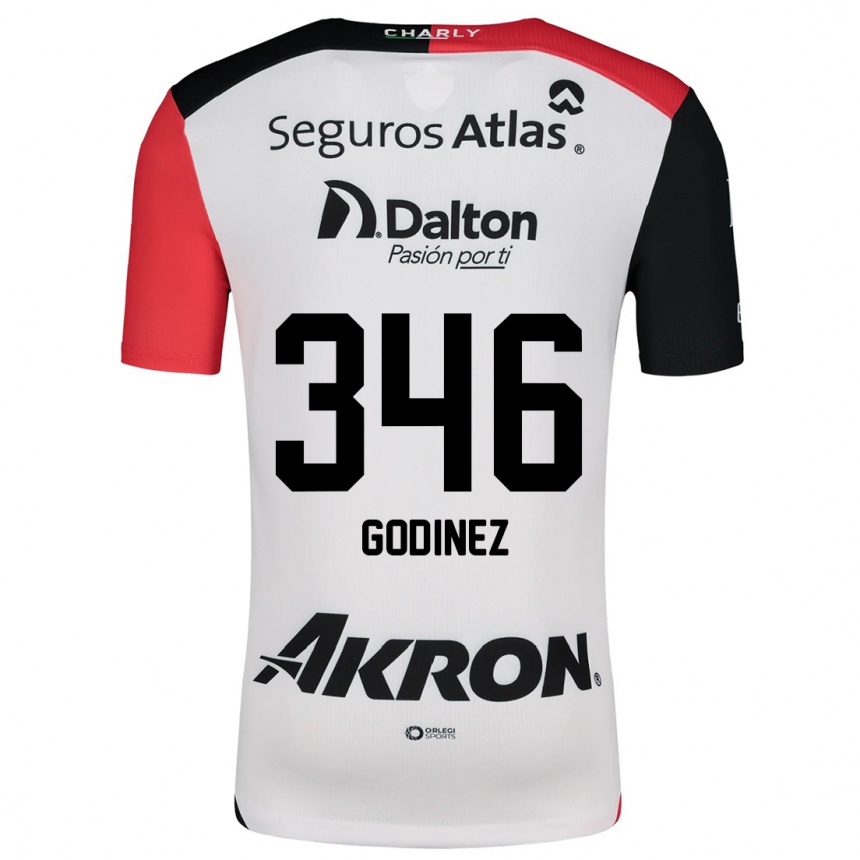 Niño Fútbol Camiseta Olmo Godínez #346 Blanco Rojo Negro 2ª Equipación 2024/25