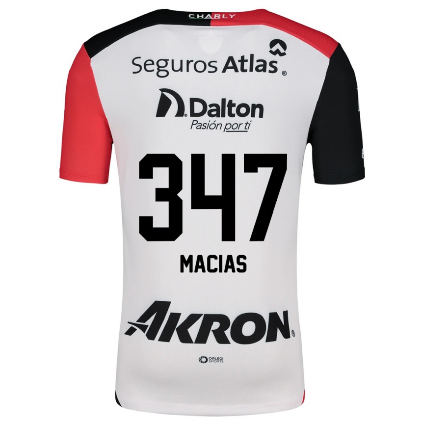 Niño Fútbol Camiseta Ángel Macías #347 Blanco Rojo Negro 2ª Equipación 2024/25