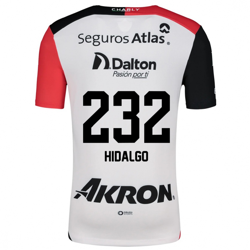 Niño Fútbol Camiseta Óscar Hidalgo #232 Blanco Rojo Negro 2ª Equipación 2024/25