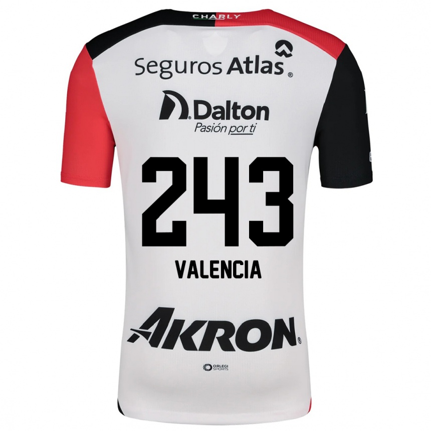 Niño Fútbol Camiseta Luis Valencia #243 Blanco Rojo Negro 2ª Equipación 2024/25