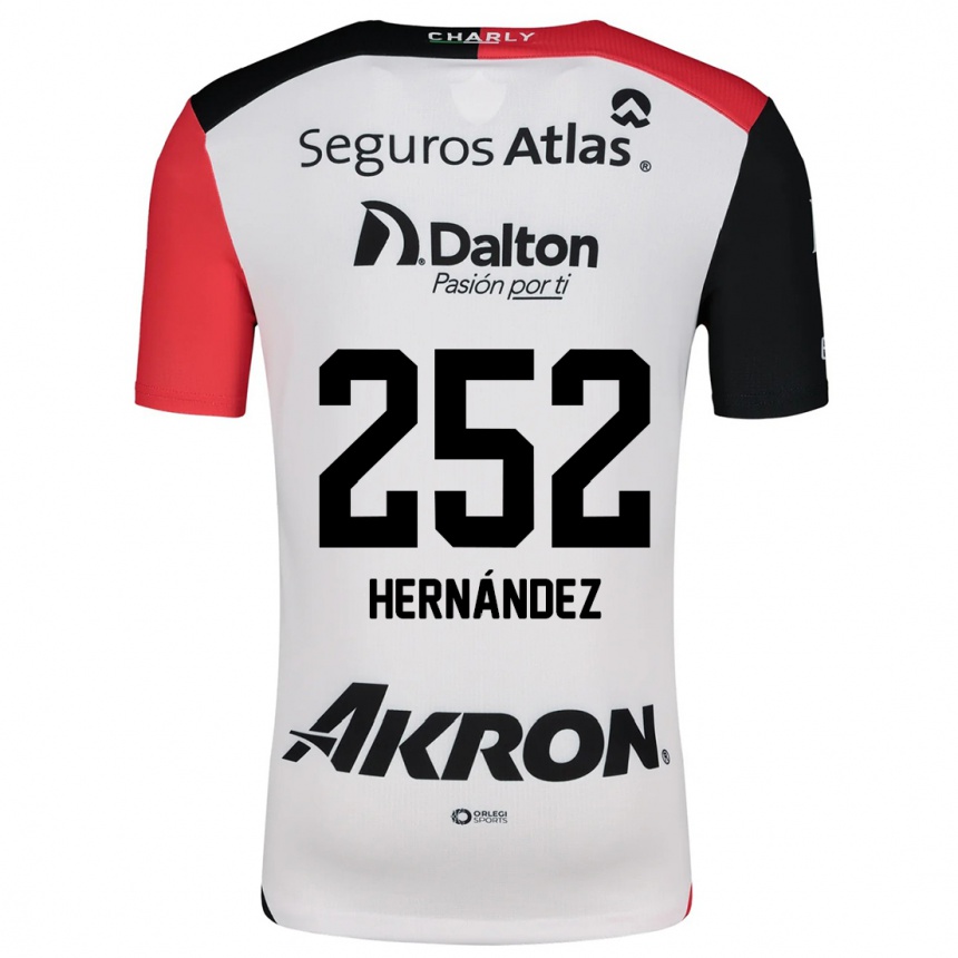 Niño Fútbol Camiseta Luis Hernández #252 Blanco Rojo Negro 2ª Equipación 2024/25