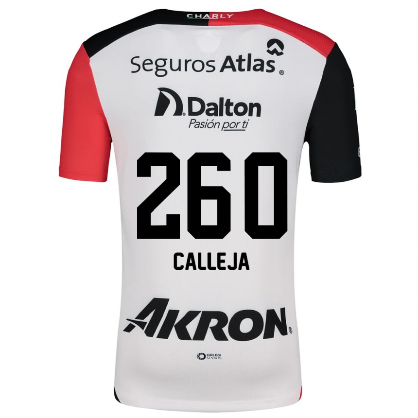 Niño Fútbol Camiseta Diego Calleja #260 Blanco Rojo Negro 2ª Equipación 2024/25