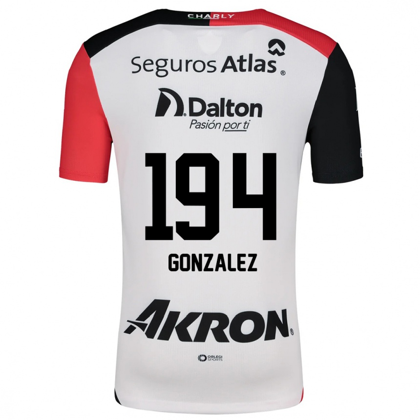 Niño Fútbol Camiseta Andrés González #194 Blanco Rojo Negro 2ª Equipación 2024/25