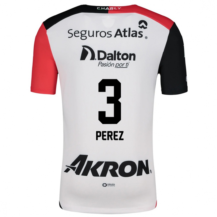 Niño Fútbol Camiseta María Fernanda Pérez #3 Blanco Rojo Negro 2ª Equipación 2024/25