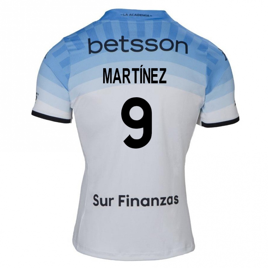 Niño Fútbol Camiseta Adrián Martínez #9 Blanco Azul Negro 2ª Equipación 2024/25