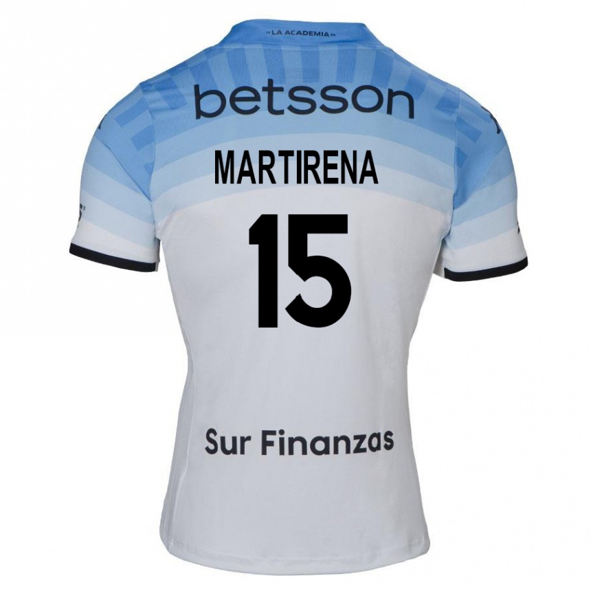 Niño Fútbol Camiseta Gastón Martirena #15 Blanco Azul Negro 2ª Equipación 2024/25