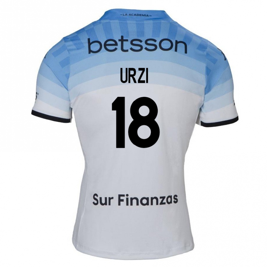 Niño Fútbol Camiseta Agustín Urzi #18 Blanco Azul Negro 2ª Equipación 2024/25