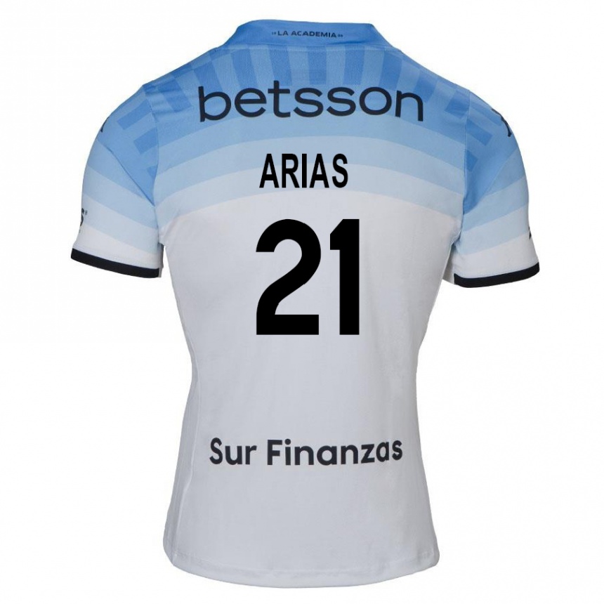 Niño Fútbol Camiseta Gabriel Arias #21 Blanco Azul Negro 2ª Equipación 2024/25