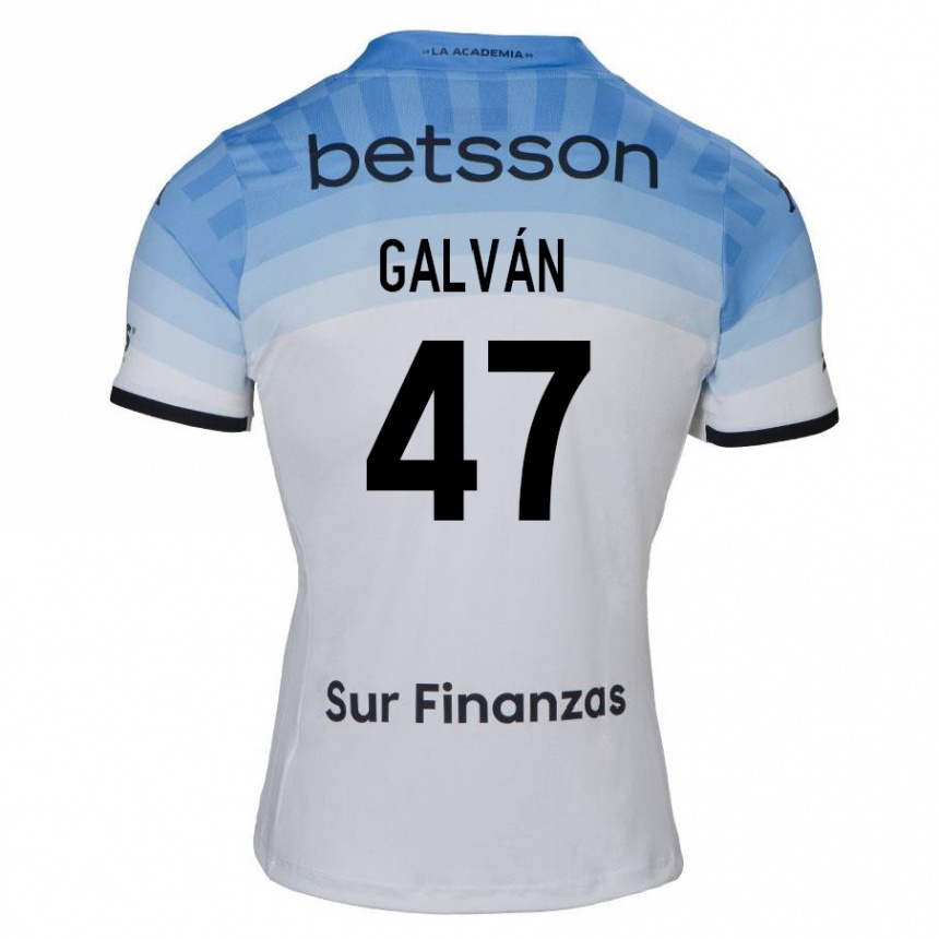 Niño Fútbol Camiseta Ignacio Galván #47 Blanco Azul Negro 2ª Equipación 2024/25