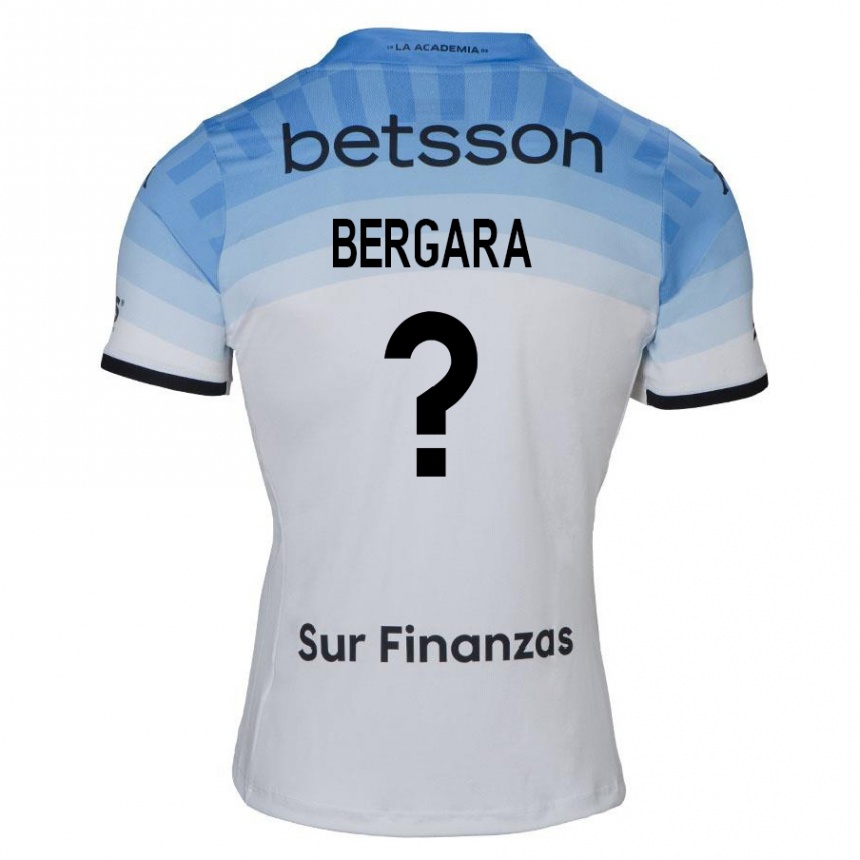 Niño Fútbol Camiseta Matías Bergara #0 Blanco Azul Negro 2ª Equipación 2024/25