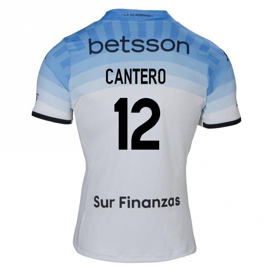 Niño Fútbol Camiseta Milton Cantero #12 Blanco Azul Negro 2ª Equipación 2024/25