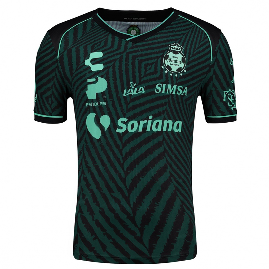 Niño Fútbol Camiseta Héctor Holguín #33 Verde Negro 2ª Equipación 2024/25