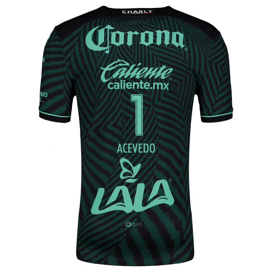 Niño Fútbol Camiseta Carlos Acevedo #1 Verde Negro 2ª Equipación 2024/25