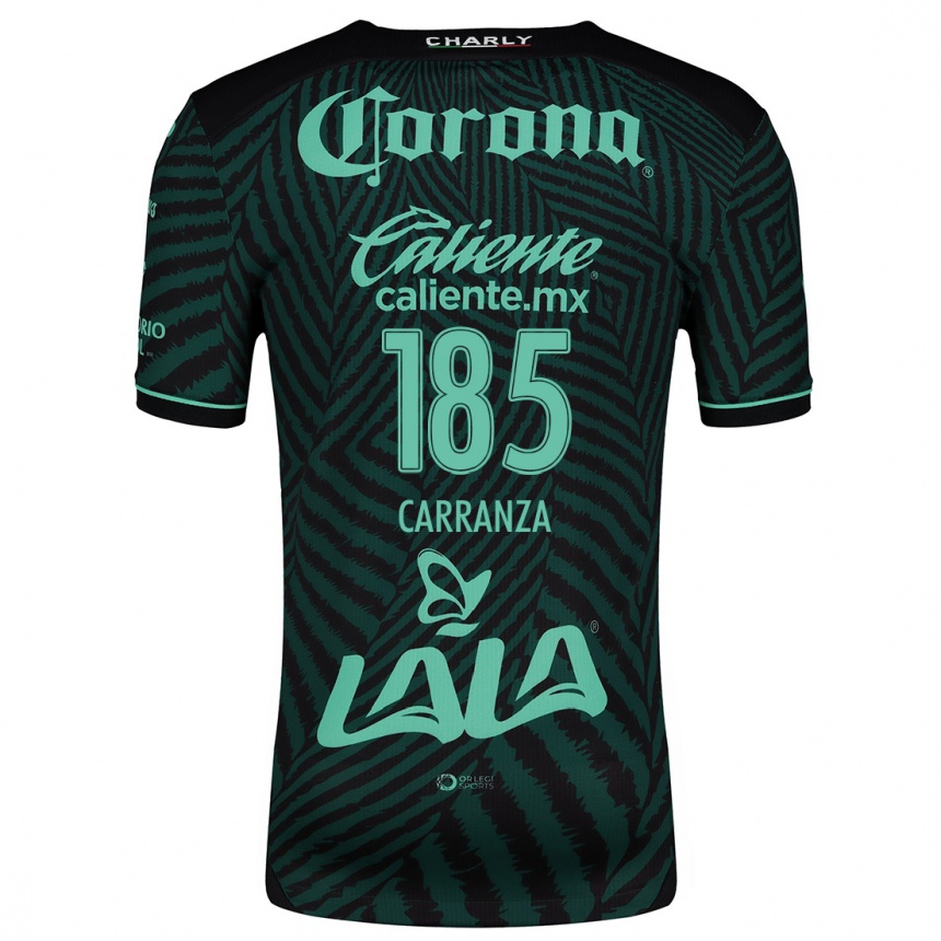 Niño Fútbol Camiseta Héctor Carranza #185 Verde Negro 2ª Equipación 2024/25