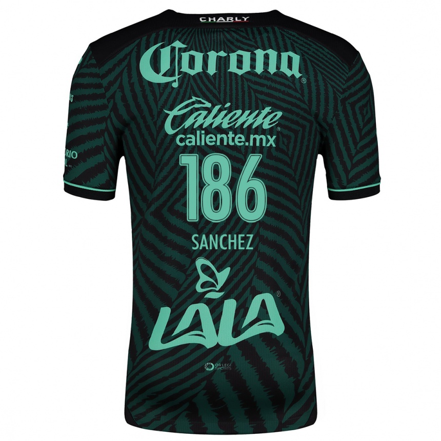 Niño Fútbol Camiseta David Sánchez #186 Verde Negro 2ª Equipación 2024/25