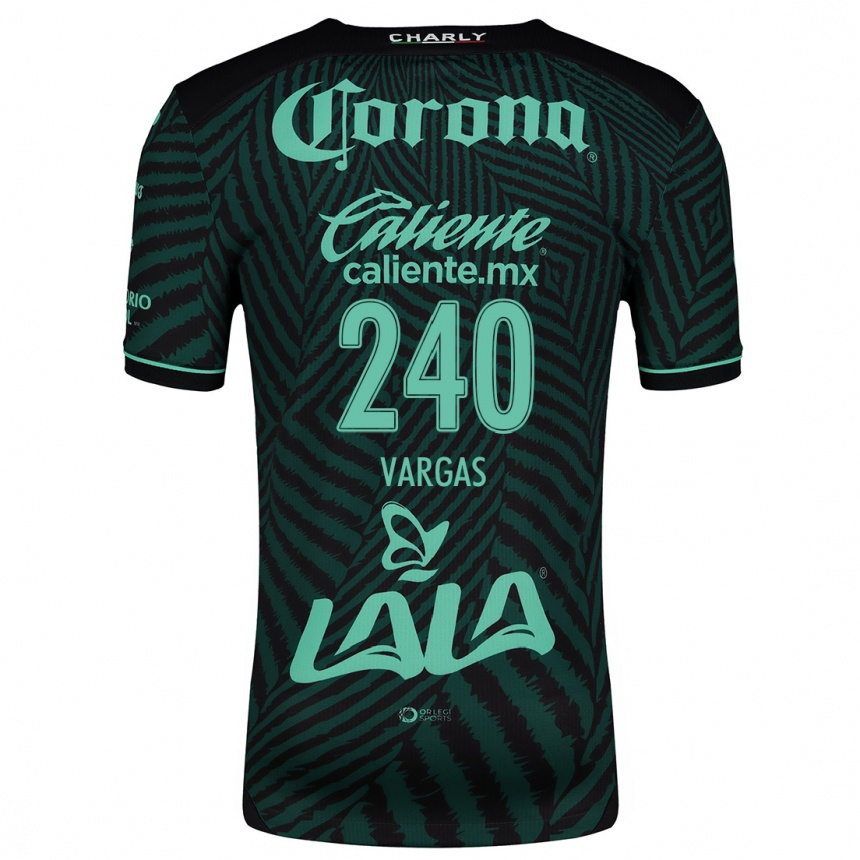 Niño Fútbol Camiseta Diego Vargas #240 Verde Negro 2ª Equipación 2024/25