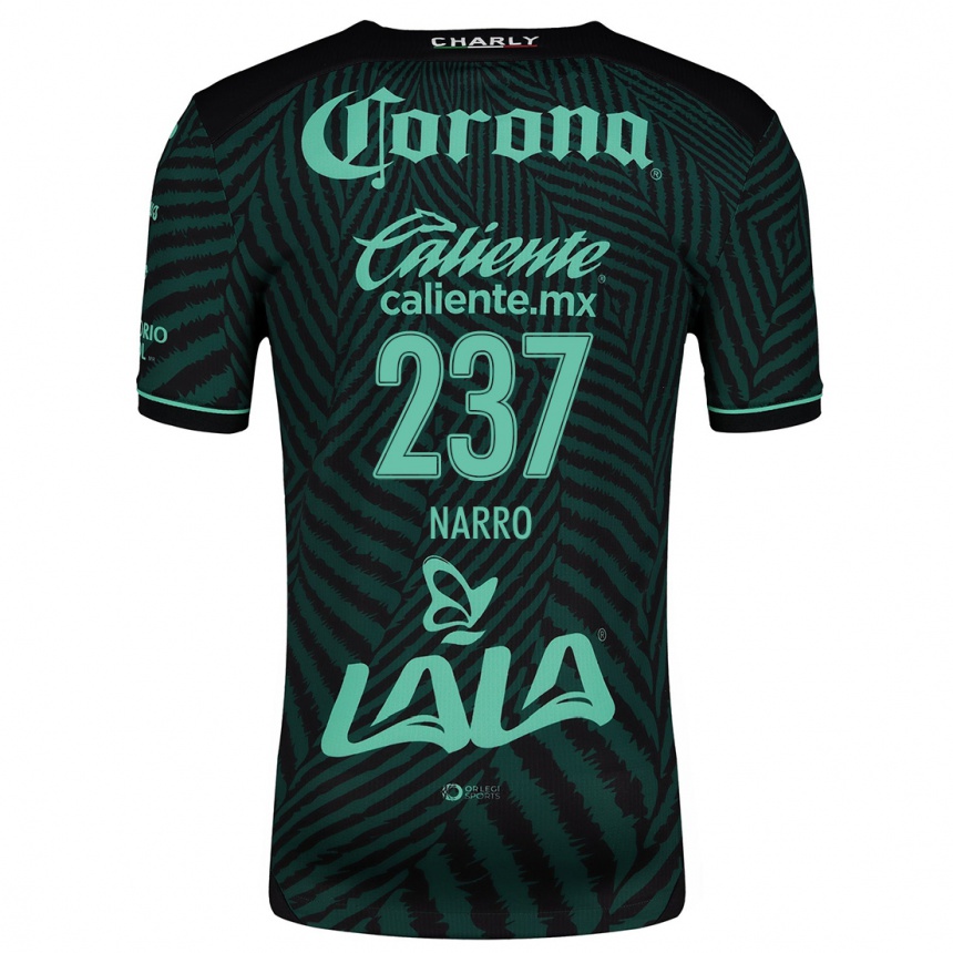 Niño Fútbol Camiseta Ernesto Narro #237 Verde Negro 2ª Equipación 2024/25