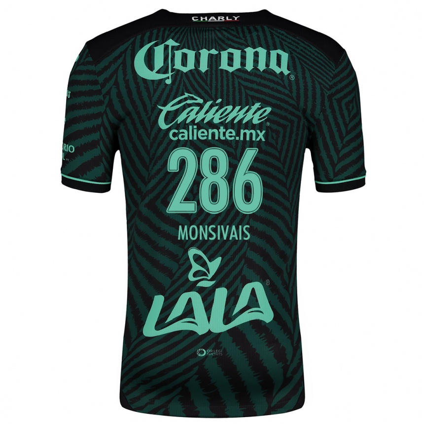 Niño Fútbol Camiseta Giovani Monsivais #286 Verde Negro 2ª Equipación 2024/25