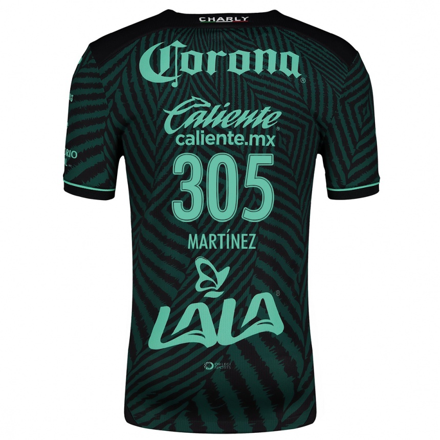 Niño Fútbol Camiseta Cristian Martínez #305 Verde Negro 2ª Equipación 2024/25