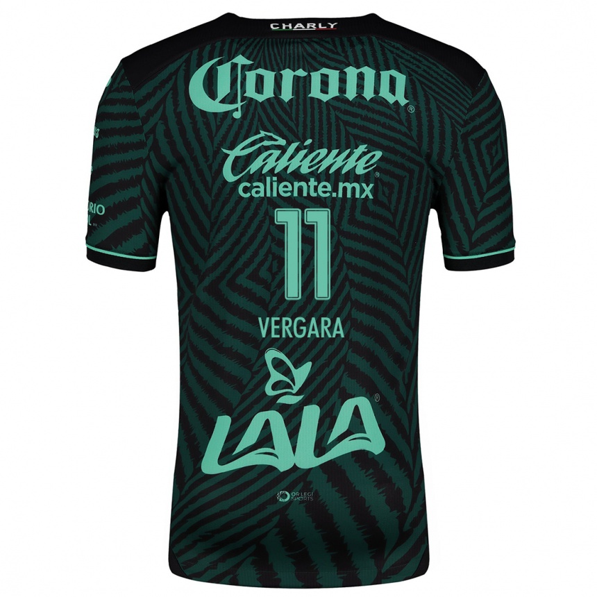 Niño Fútbol Camiseta Duván Vergara #11 Verde Negro 2ª Equipación 2024/25