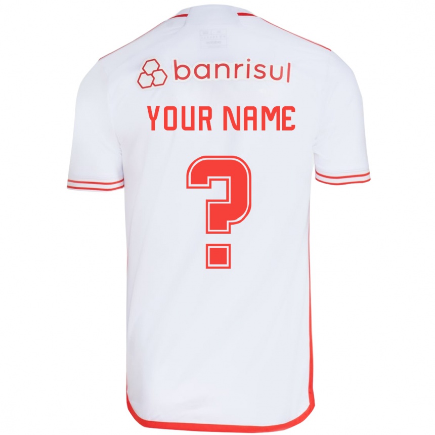 Niño Fútbol Camiseta Su Nombre #0 Blanco Rojo 2ª Equipación 2024/25