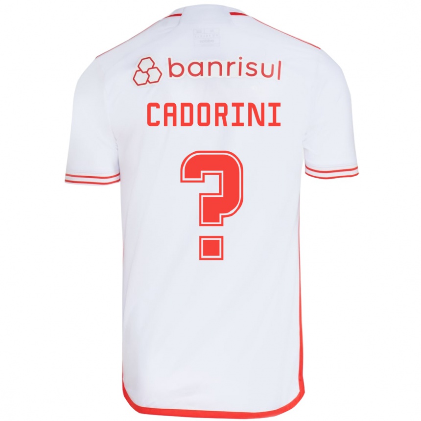 Niño Fútbol Camiseta Matheus Cadorini #0 Blanco Rojo 2ª Equipación 2024/25