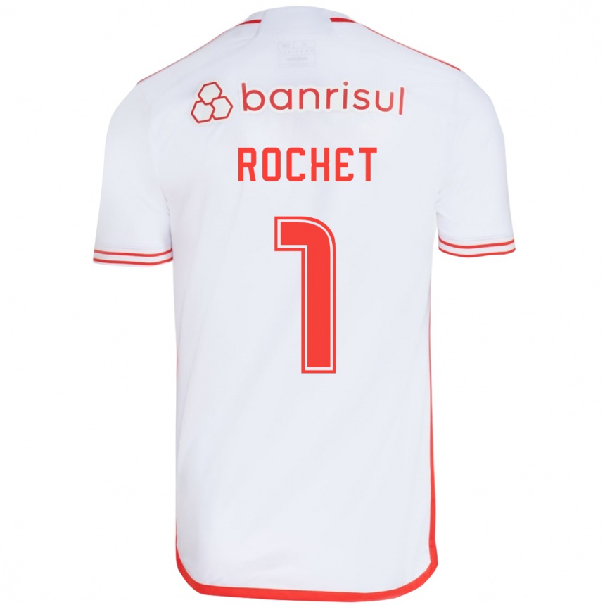 Niño Fútbol Camiseta Sergio Rochet #1 Blanco Rojo 2ª Equipación 2024/25