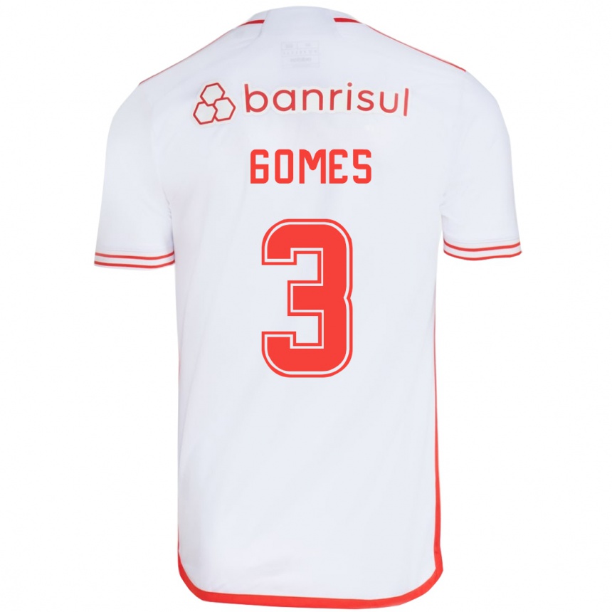 Niño Fútbol Camiseta Igor Gomes #3 Blanco Rojo 2ª Equipación 2024/25