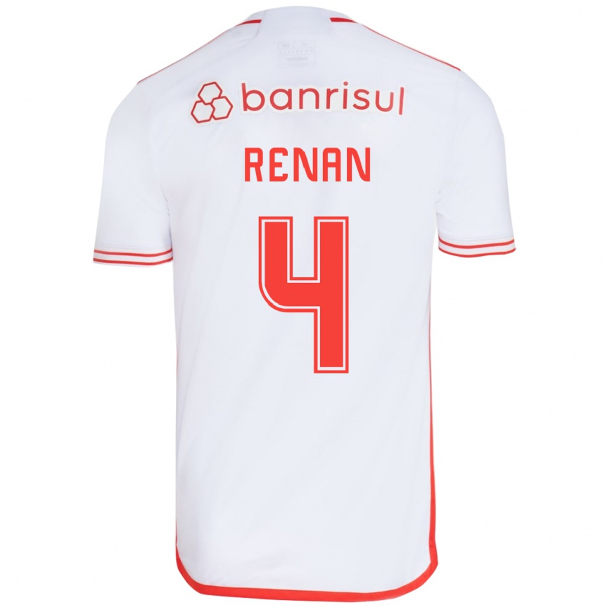 Niño Fútbol Camiseta Robert Renan #4 Blanco Rojo 2ª Equipación 2024/25