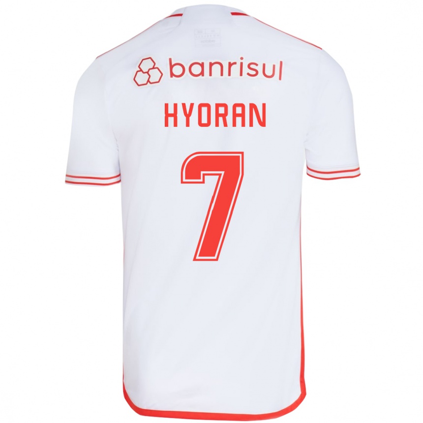 Niño Fútbol Camiseta Hyoran #7 Blanco Rojo 2ª Equipación 2024/25