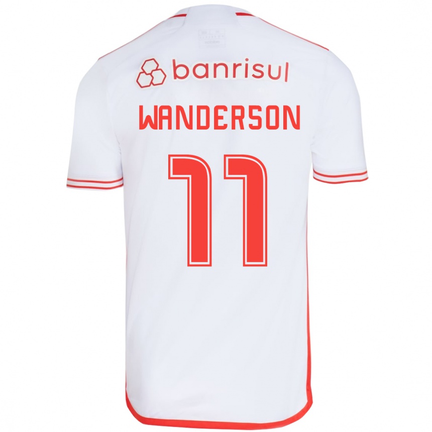 Niño Fútbol Camiseta Wanderson #11 Blanco Rojo 2ª Equipación 2024/25