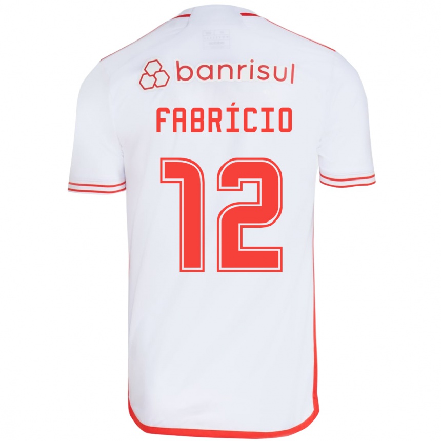 Niño Fútbol Camiseta Fabrício #12 Blanco Rojo 2ª Equipación 2024/25