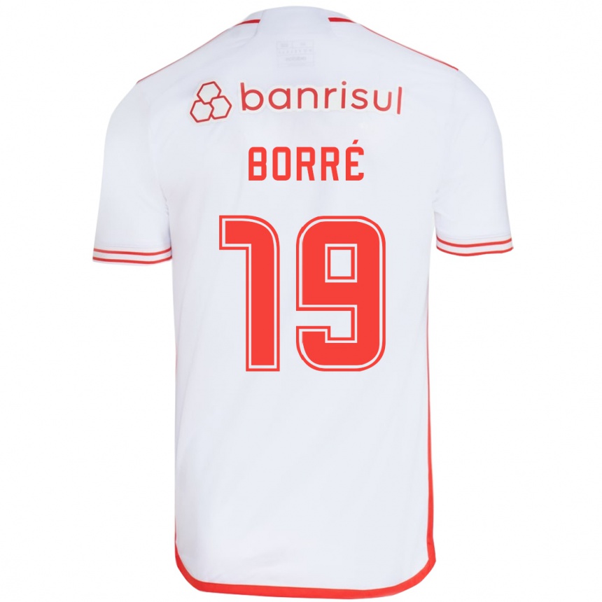 Niño Fútbol Camiseta Rafael Borré #19 Blanco Rojo 2ª Equipación 2024/25