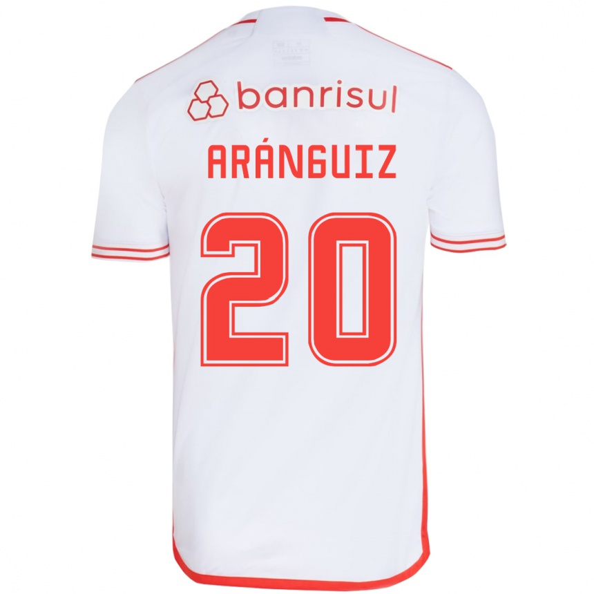 Niño Fútbol Camiseta Charles Aránguiz #20 Blanco Rojo 2ª Equipación 2024/25