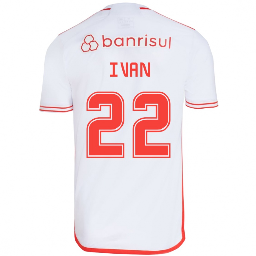 Niño Fútbol Camiseta Ivan #22 Blanco Rojo 2ª Equipación 2024/25